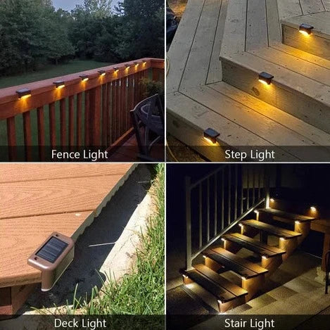 Frendorf | StepBright LED Solar Treppenbeleuchtung | Wasserdicht & Solarbetrieben | Außenbeleuchtung für Garten & Terrasse