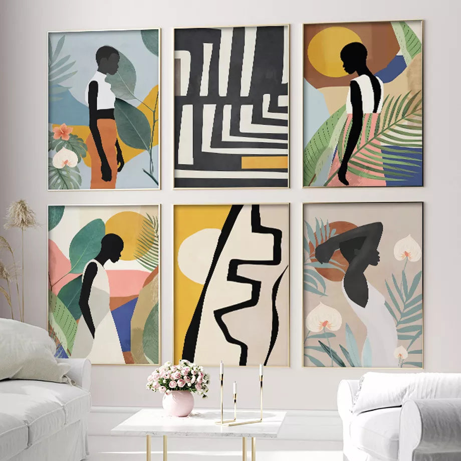 Moderne abstrakte afrikanische Blumen Wandkunst