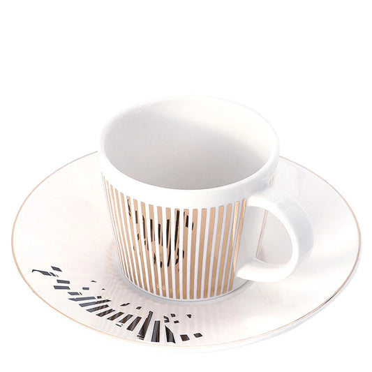 Kreative dynamische Spiegelreflexbecher Leopard anamorpher Zebra-Becher Luycho Kaffee Tee Becher Set mit Untersetzer 90ml-225ml