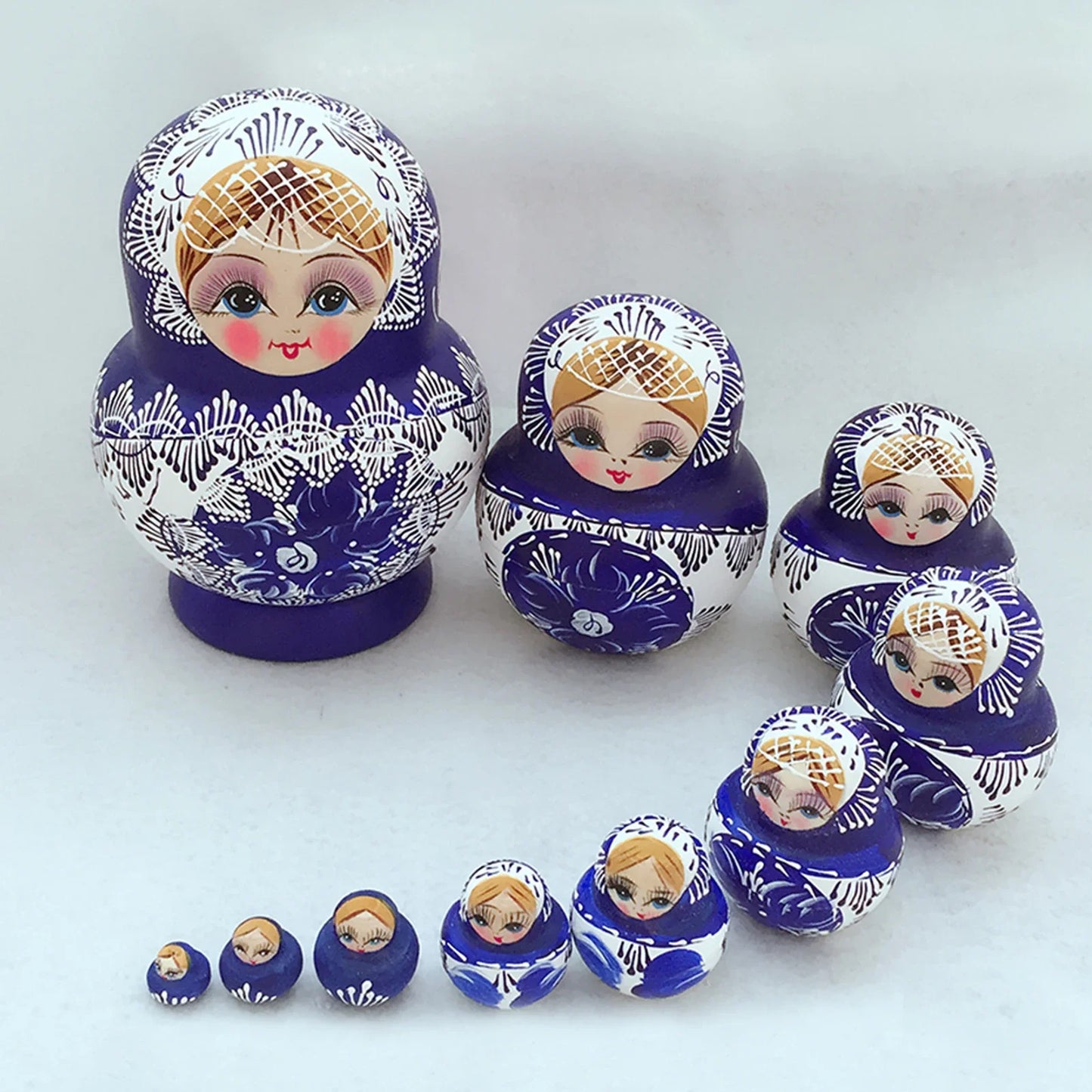 10 Stück/Set Holz Russische Matroschka Puppen