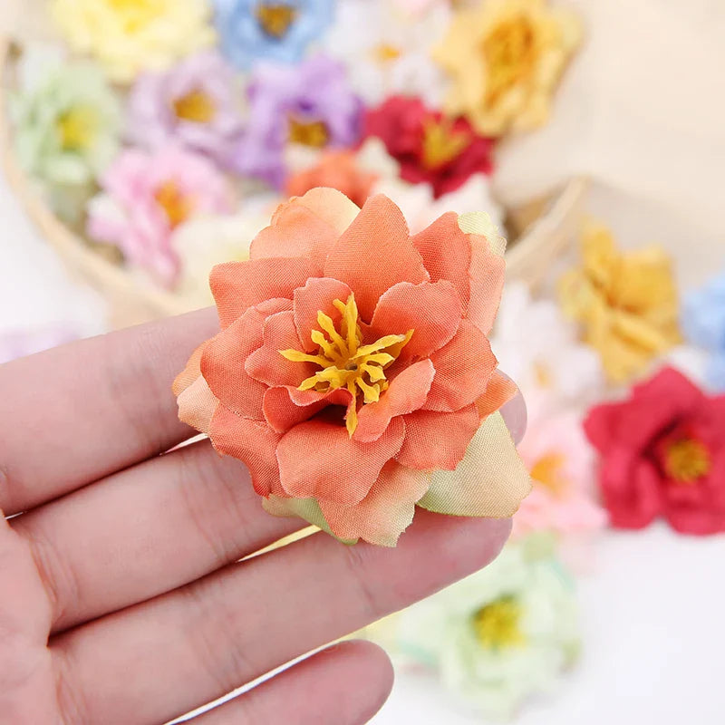 Frendorf | 10PCS Künstliche Seidenrose & Orchideenblüten – 5,5 cm Dekorative Blumen für DIY Kränze, Hochzeitsdekorationen und Heimwerkerprojekte