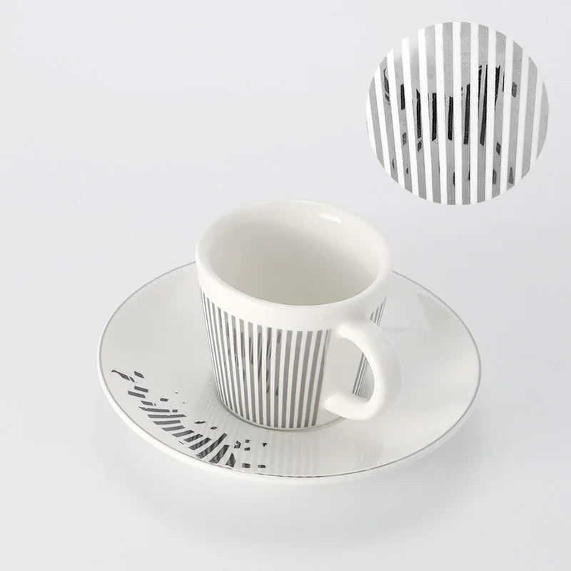 Kreative dynamische Spiegelreflexbecher Leopard anamorpher Zebra-Becher Luycho Kaffee Tee Becher Set mit Untersetzer 90ml-225ml