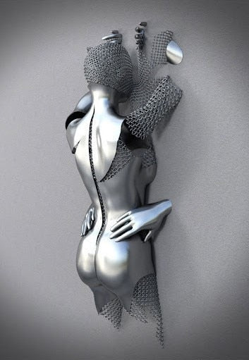 Metallfigur Statues Stile Abstraktes Leinwandgemälde Paare Wandkunst Liebes-Skulptur Poster Druck Wohnkultur Wohnzimmer Geschenke