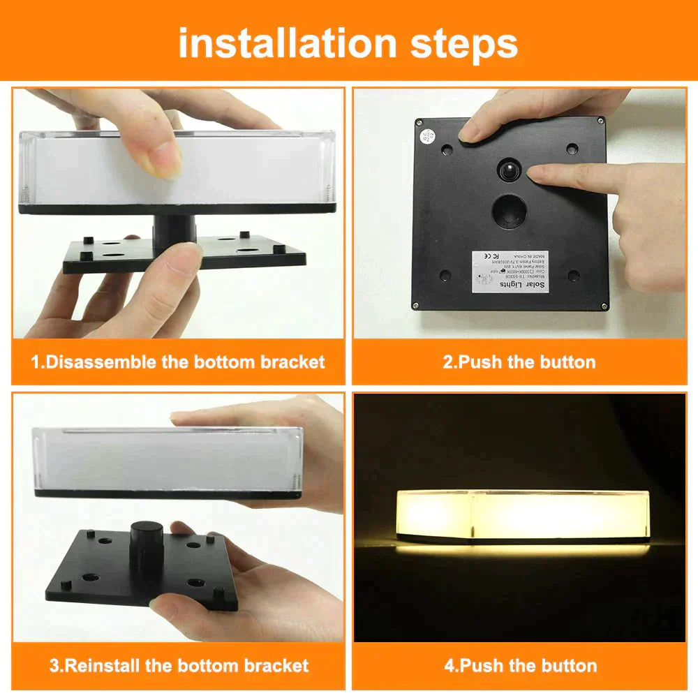 Frendorf | SolarNova Flache LED-Solarlampe | Energieeffizient | Außenbeleuchtung | Garten & Terrasse