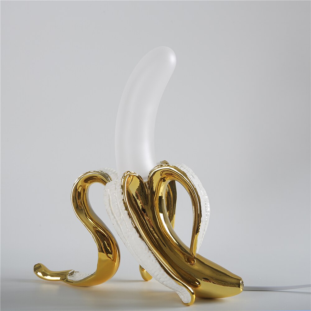 Frendorf | GoldenGlow Art Deco Tischlampe | Banane Design | Modern & Stilvoll | Elegante Beleuchtung