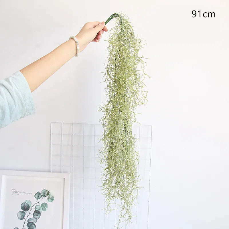 Frendorf | 107cm Künstliche Hängende Weinreben Gras – Lange Luftgras Kunststoffpflanze für Zuhause, Hochzeit, Party und Wanddekoration im Freien