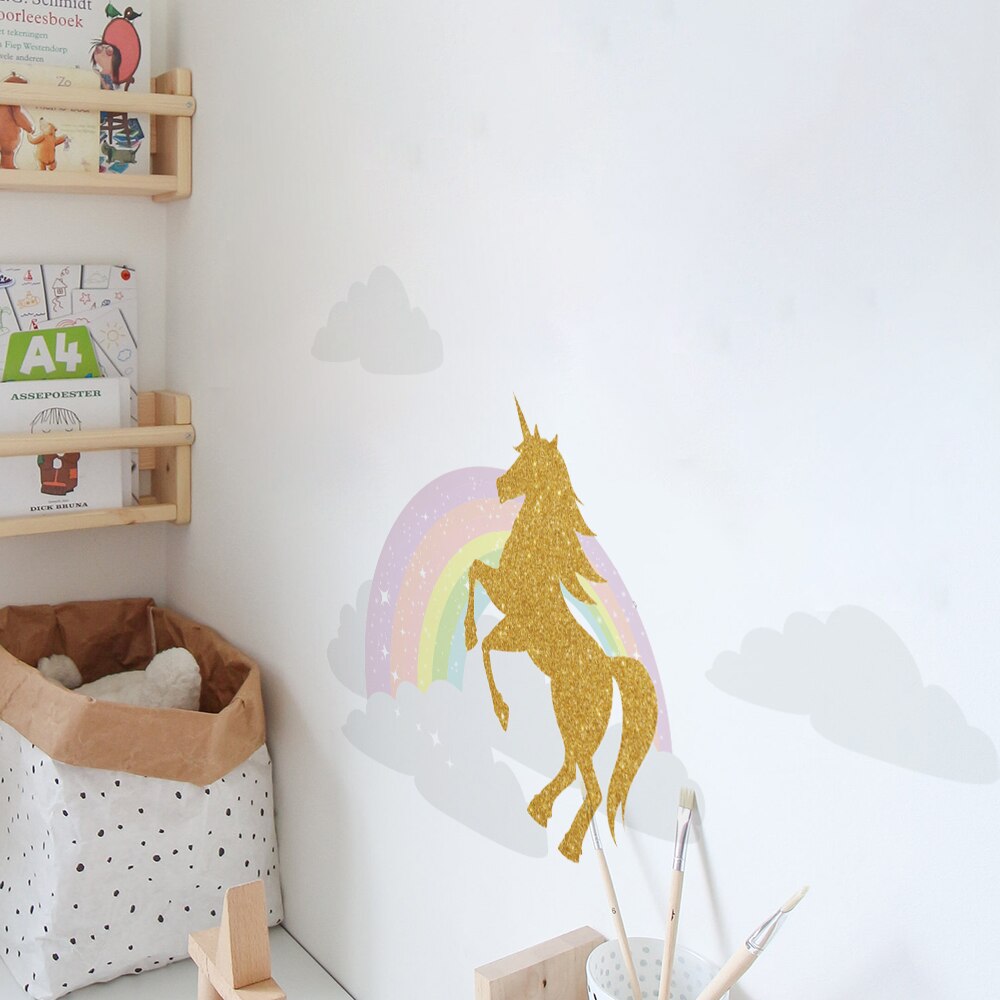 Frendorf | Einhorn- und Regenbogen-Wandaufkleber