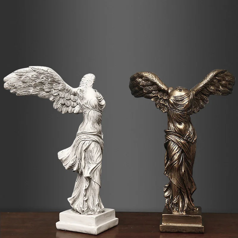 Vilead Geflügelte Siegesgöttin, griechische Statue im Retro-Stil, Objekt für Büro, Schreibtisch, Dekoration, Zubehör, Wohnzimmerregal, Innenregal, Dekor