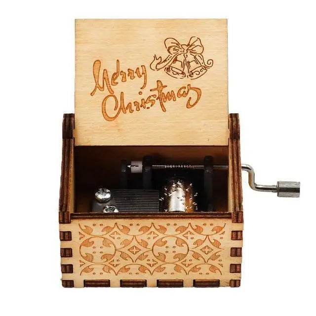 Neueste Design Anime Howl's Moving Castle Musikthema Antik geschnitzte Holz Handkurbel Musikbox Kinderspielzeug Weihnachtsgeschenk