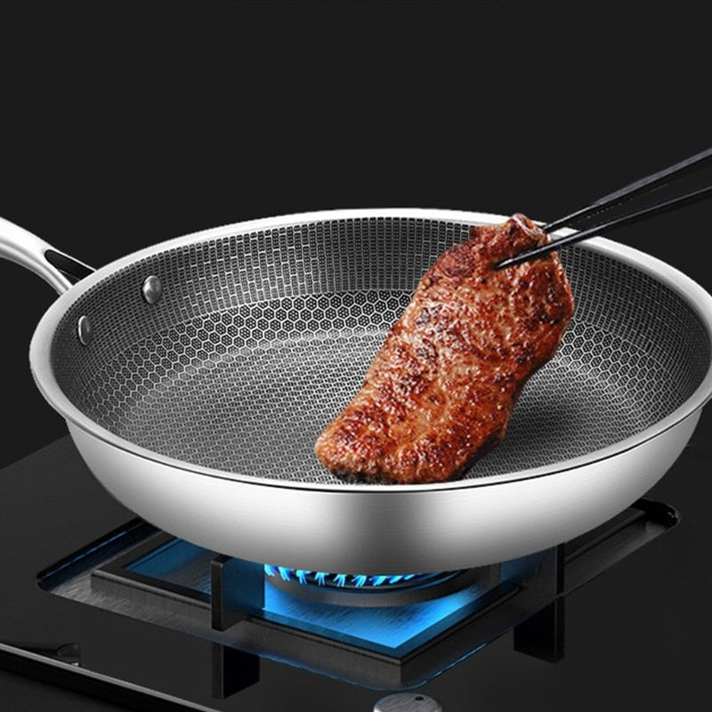 Frendorf | Hochwertige Edelstahl-Bratpfanne mit Antihaft-Pixel-Technologie – Perfekt für gesundes Braten