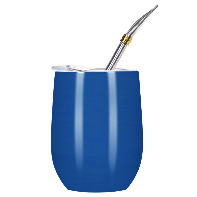 Doppelwandiger Becher aus 304 Edelstahl, hitzebeständig, tragbar, Yerba Mate-Teebecher mit Strohhalm und Deckel