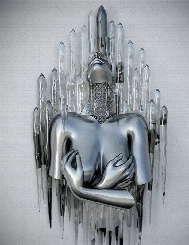 Metallfigur Statues Stile Abstraktes Leinwandgemälde Paare Wandkunst Liebes-Skulptur Poster Druck Wohnkultur Wohnzimmer Geschenke