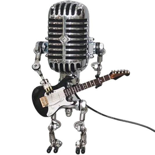 Vintage Mikrofon Roboter mit Gitarrenlampe
