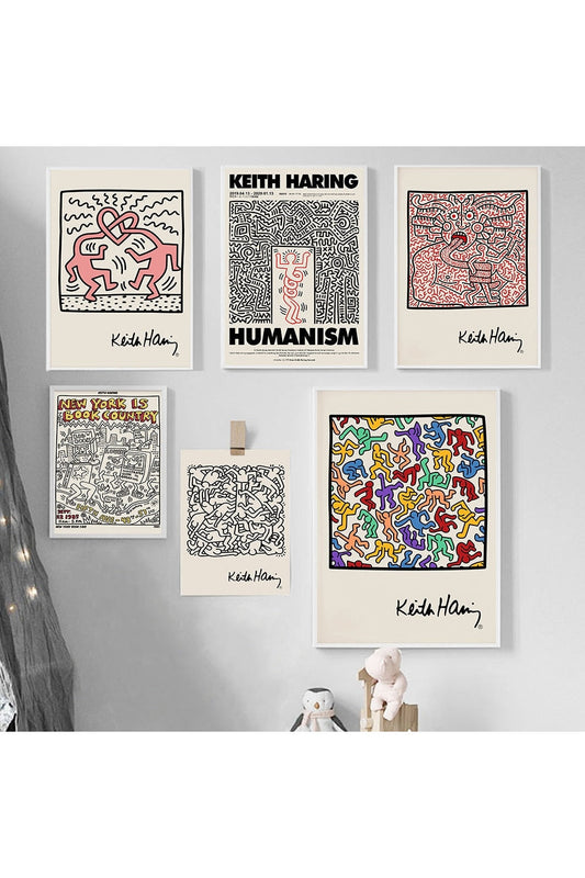 Keith Haring Inspiriertes Leinwandkunst