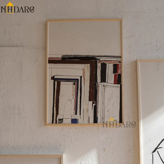 Leinwanddruck Malerei Poster Stilvolle koreanische Stil abstrakte Wandbilder moderne nordische Mode Raum Heimdekoration