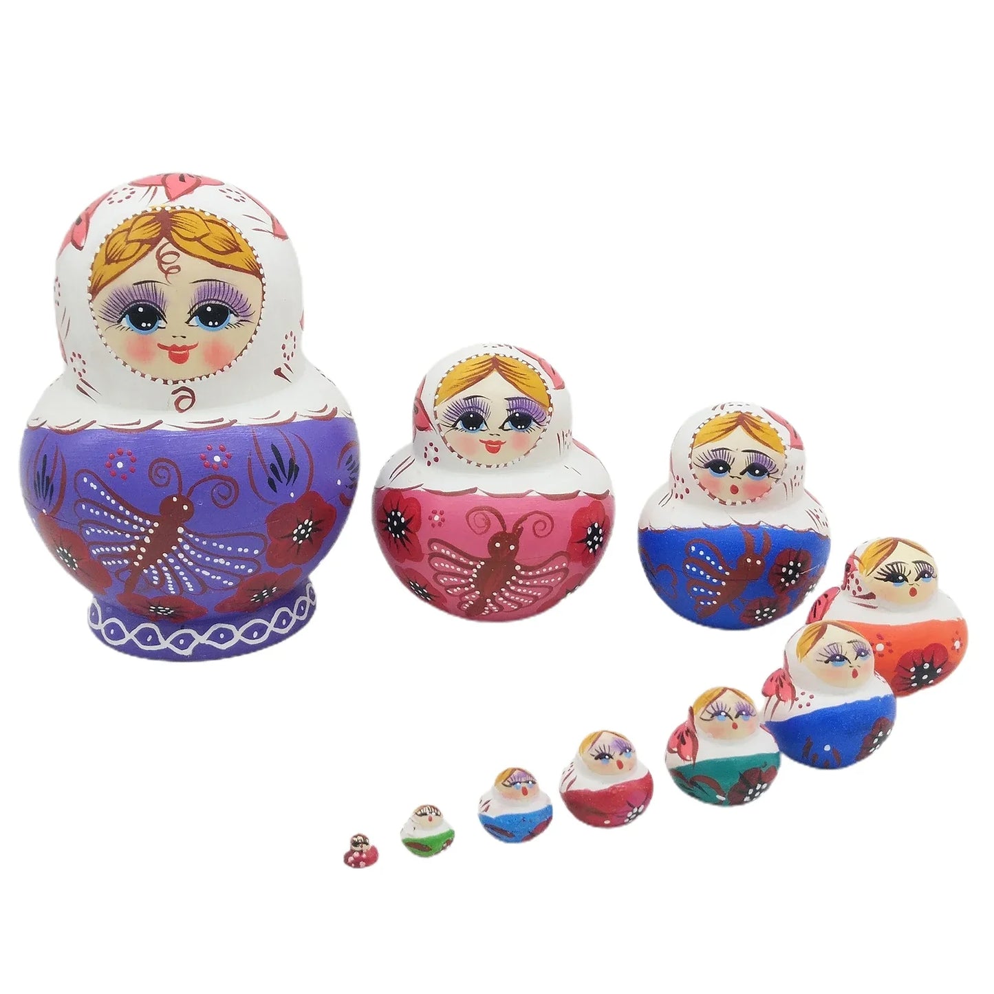 10 Stück/Set Holz Russische Matroschka Puppen