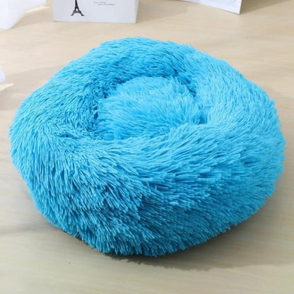 Frendorf | PawNest Beruhigendes Donut-Katzenbett | Rundes Plüsch Nest | Stresslindernd & Gemütlich | Perfekt für Katzen & kleine Hunde