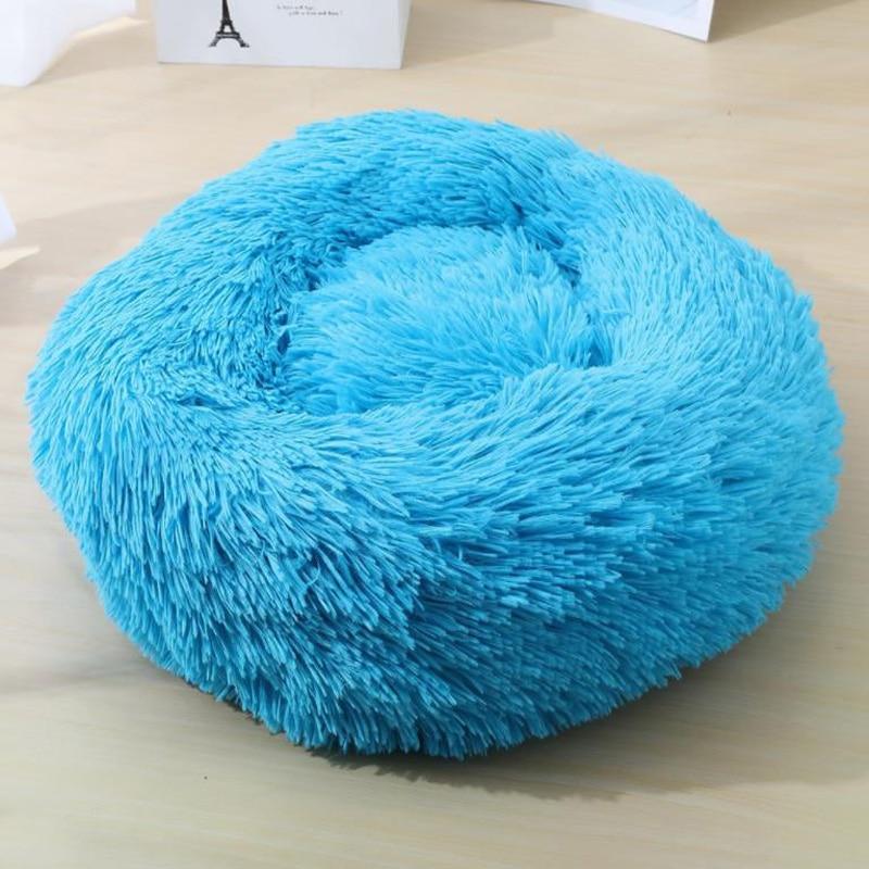 Runder Plüsch beruhigender Donut-Katzenbett-Nest