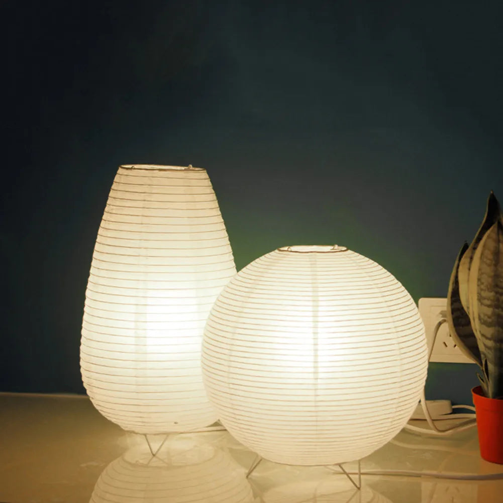 Japanischer Wabi-Sabi-Stil Reispapier Zylinderlaterne Lampe