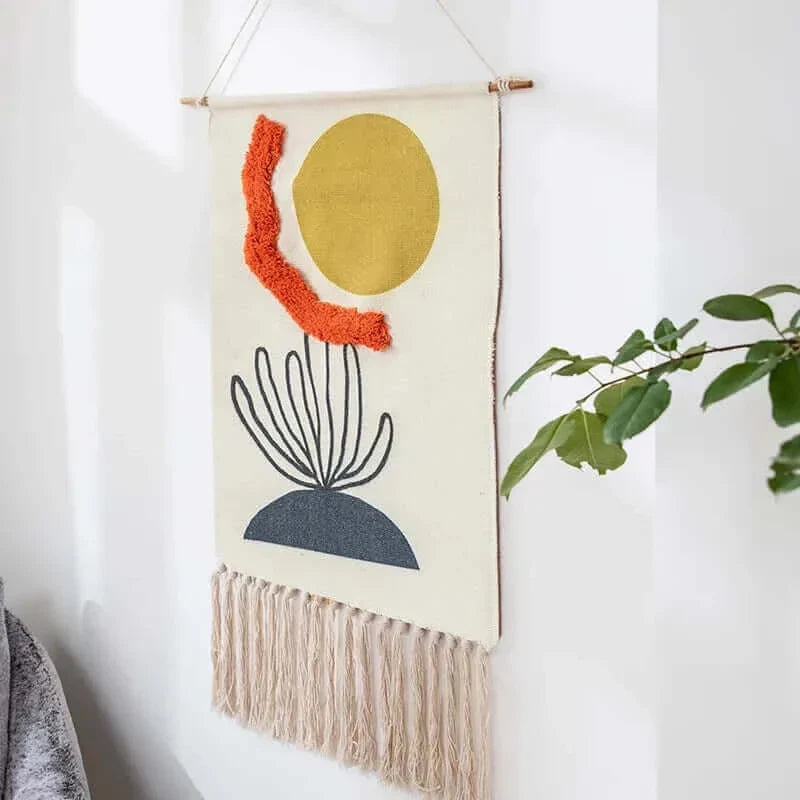 Macrame Hängender Baumwollteppich