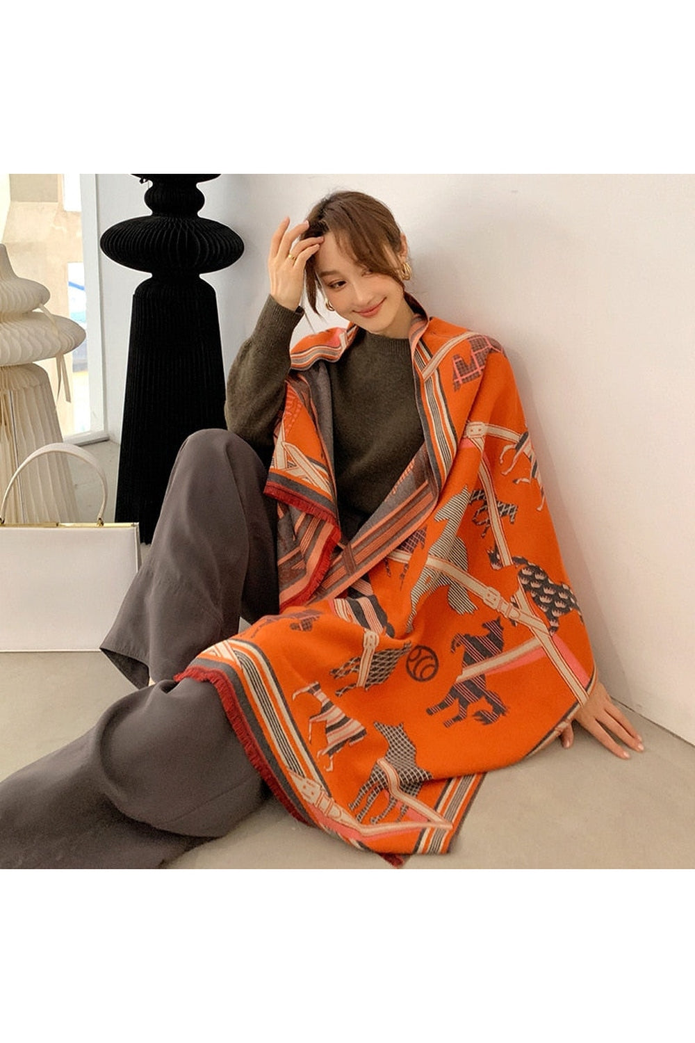 Herbstdekoration Cashmere Luxus Schals