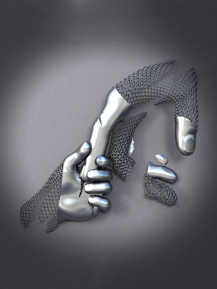 Metallfigur Statues Stile Abstraktes Leinwandgemälde Paare Wandkunst Liebes-Skulptur Poster Druck Wohnkultur Wohnzimmer Geschenke