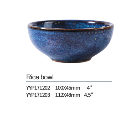 Frendorf | "4-Zoll Blau Flambe Reiseschale - Elegante Keramikschale mit einzigartigem Flambe-Überzug - Perfekt zum Servieren von Reis, kleinen Portionen, Snacks und Beilagen - Langlebig, stilvoll, ideal für den täglichen Gebrauch und besondere Anlässe"