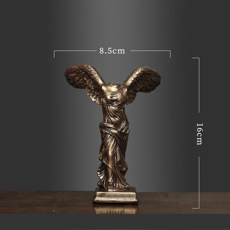 Vilead Geflügelte Siegesgöttin, griechische Statue im Retro-Stil, Objekt für Büro, Schreibtisch, Dekoration, Zubehör, Wohnzimmerregal, Innenregal, Dekor