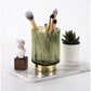 Elise Gold Foil Glas Makeup Halter & Organizer
