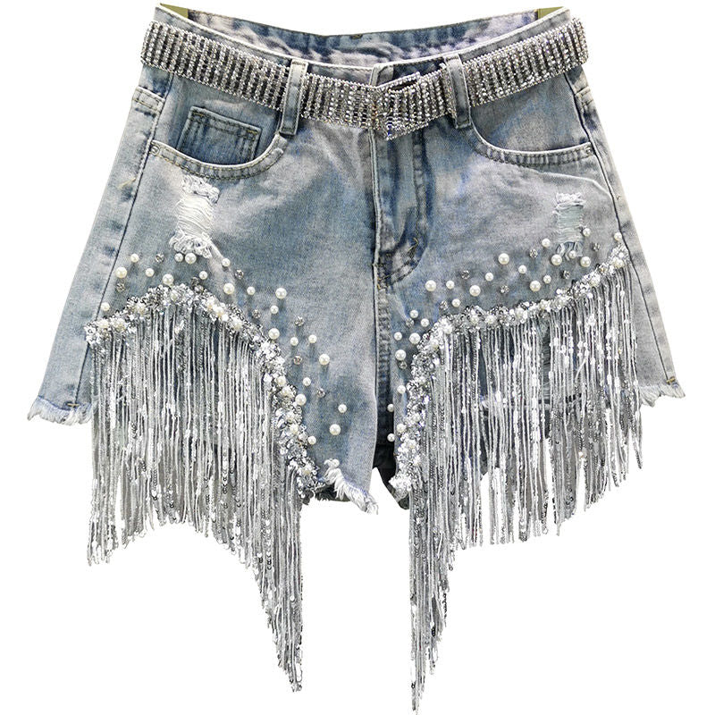 Frendorf | Luisa - Quasten Denim-Shorts