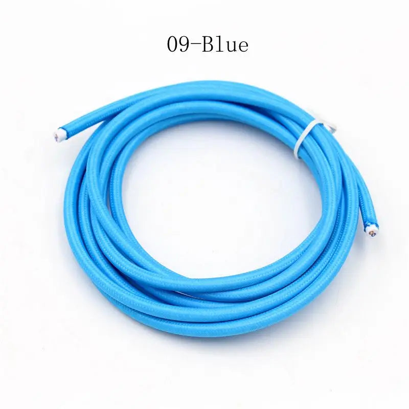 Frendorf | 2 Kern Vintage Textilstoff Elektrische Draht – Geflochtener Flex-Kabel für Beleuchtung (2m, 3m, 5m, 10m)