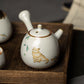 Keramik-Kyusu-Teekanne, niedliche Katzen-Teekanne, chinesisches Kung-Fu-Teeset, 250 ml
