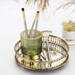 Elise Gold Foil Glas Makeup Halter & Organizer