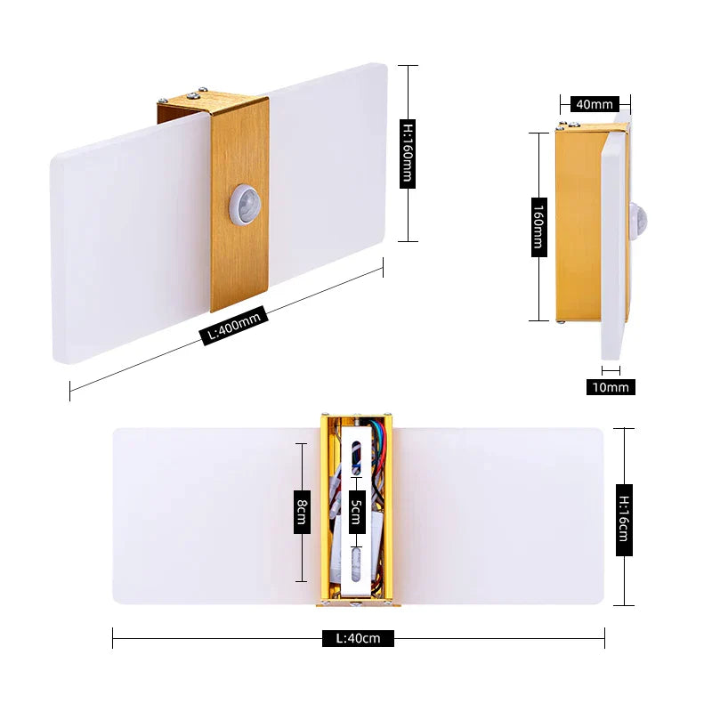 Frendorf | MotionGlow Bewegungsmelder Wandleuchte | Modernes Aluminiumdesign | Ideal für Flur, Küche, Schlafzimmer