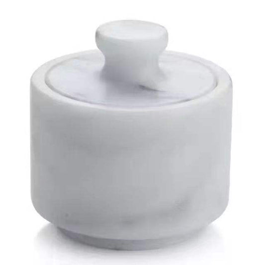 Frendorf | Benutzerdefinierte Küchenaufbewahrung Marmorstein Salzbehälter Set - Nordischer Stil Gewürzbehälter Glas mit Salz- und Pfefferstreuer