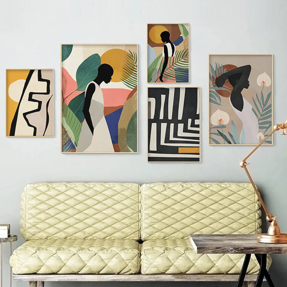 Moderne abstrakte afrikanische Blumen Wandkunst