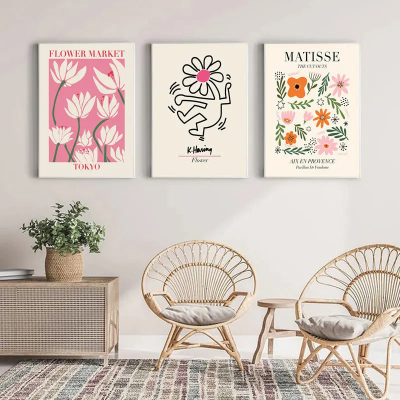 Frendorf | Abstrakte Blumen Wand Leinwand Kunst