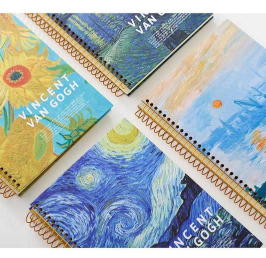 Frendorf | B5 Kunst Impressionismus Monet Berühmtes Gemälde Hardcover goldgebunden Spiral Dickes Notizbuch 150 Blätter