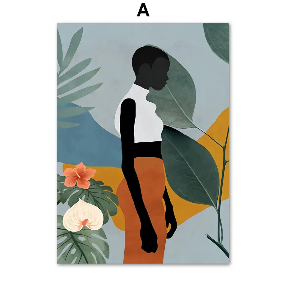 Moderne abstrakte afrikanische Blumen Wandkunst