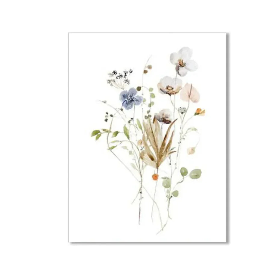 Frendorf | ArtisBloom Botanisches Aquarell Poster | Leinwanddruck mit Blumen & Blättern | Wandkunst für Wohnzimmer & Heimdekoration