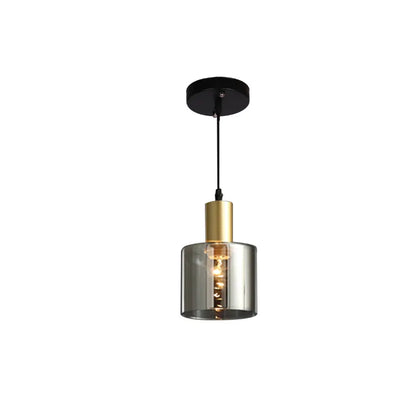 Frendorf | AuroraGlow Designer-Hängeleuchte | Schwarz mit Gold & Rauchglas | Elegante Beleuchtung