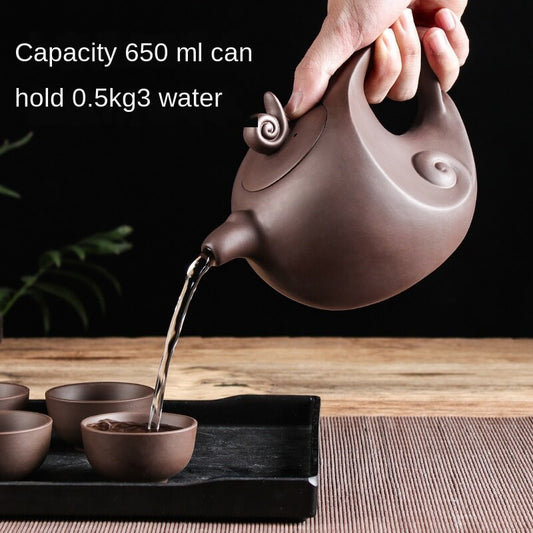 Große Kapazität Haushalt Handgemachte Lila Sand Teekanne Chinesische Teegeschirr Yixing Zisha Zhu Ton Ball Filter Blase Teekanne Mond Topf