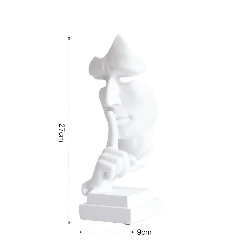 Exquisite 27 cm große Maskenstatue aus Kunstharz