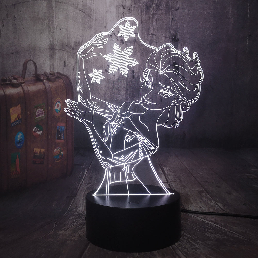 3D-Lampe Die Eiskönigin Elsa
