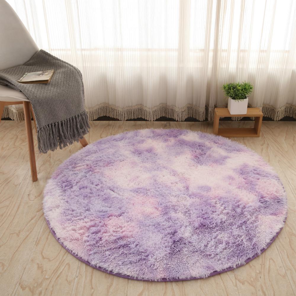 Runder Teppich, Teppiche für Wohnzimmer, Schlafzimmer, Kinderzimmer, Plüsch-Dekoration, Salon, dicker Faser-Teppich