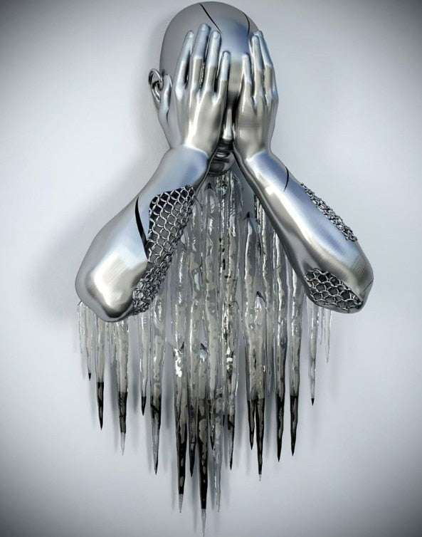 Metallfigur Statues Stile Abstraktes Leinwandgemälde Paare Wandkunst Liebes-Skulptur Poster Druck Wohnkultur Wohnzimmer Geschenke