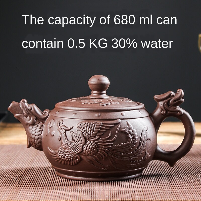 Große Kapazität Haushalt Handgemachte Lila Sand Teekanne Chinesische Teegeschirr Yixing Zisha Zhu Ton Ball Filter Blase Teekanne Mond Topf