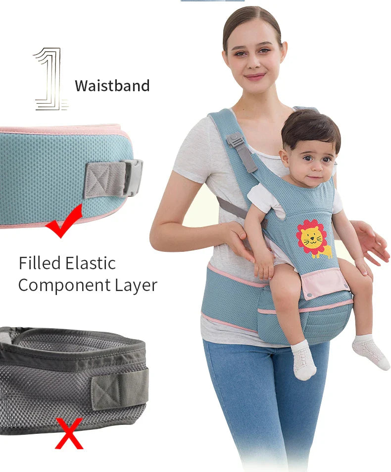 Frendorf | Babytrage mit Hüftsitz – Ergonomische Tragehilfe für Neugeborene & Kleinkinder