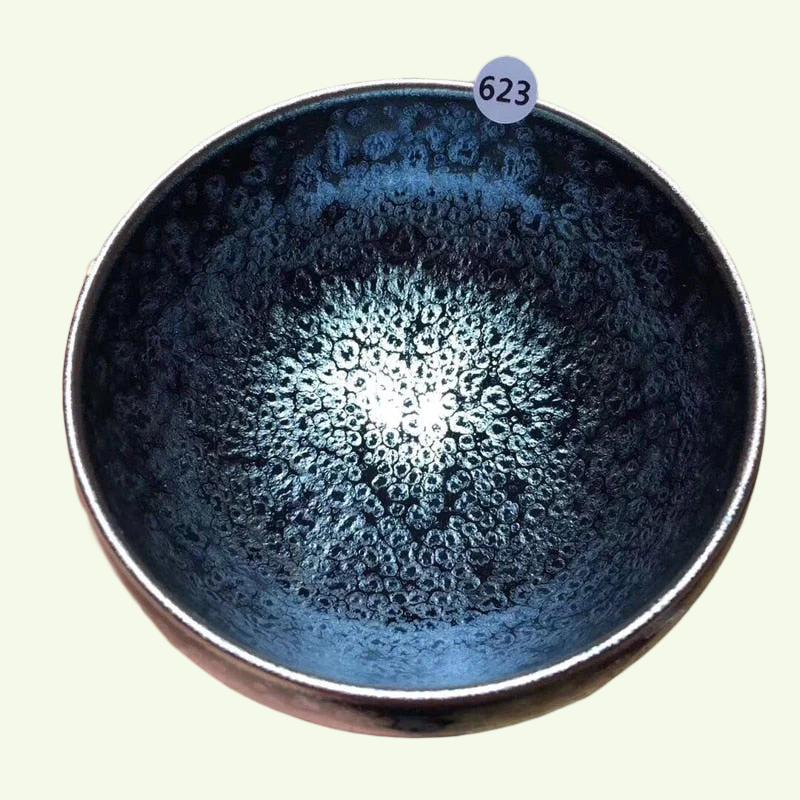 Jianzhan Chinesische traditionelle Fähigkeit Tenmoku Teeschale Sky Eye Trinkgeschirr Matcha Chawan Schüssel Ölfleck japanische Teeutensilien handgefertigt