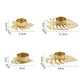 Frendorf | LeafGlow Monstera Blatt Teelichthalter aus Eisen | Elegante Kerzenhalter Deko | 4er Set für Zuhause & Garten